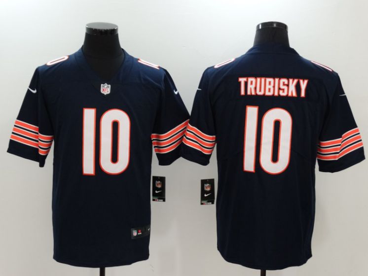 Men Chicago Bears #10 Trubisky Blue Nike Vapor Untouchable Limited NFL Jerseys